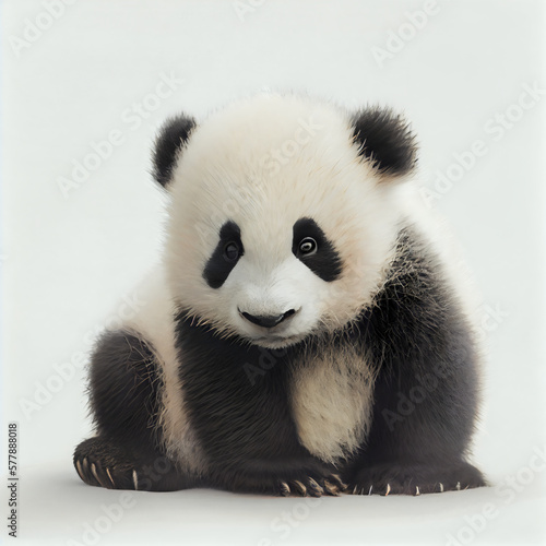 baby panda, cute, white background © Sean Song