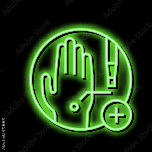 skin biopsy neon glow icon illustration