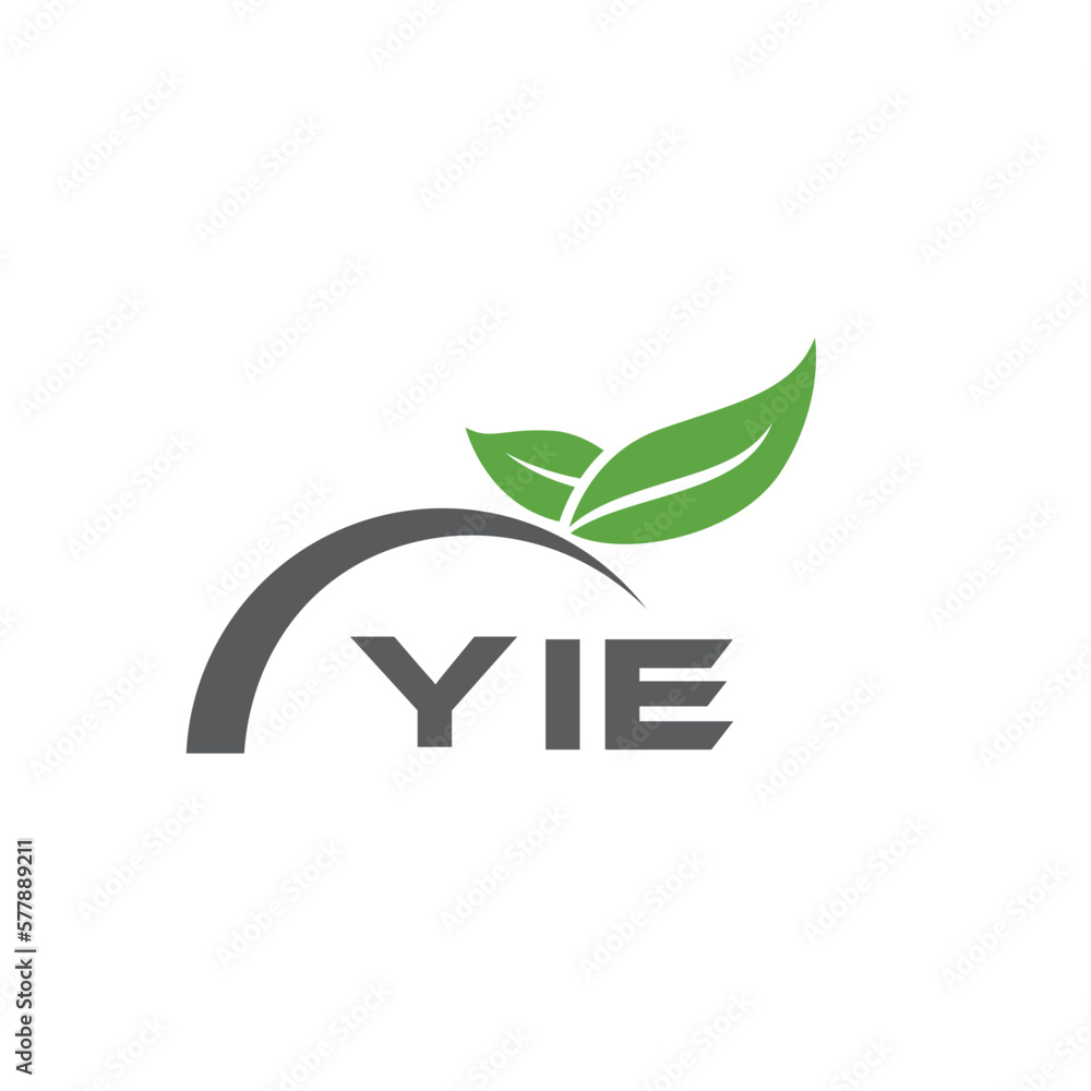 YIE letter nature logo design on white background. YIE creative initials letter leaf logo concept. YIE letter design. YIE letter nature logo design on white background. YIE creative initials letter leaf logo concept. YIE letter design.
