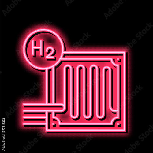 fuel cells hydrogen neon glow icon illustration