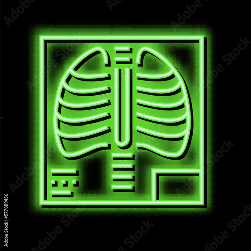 x-ray radiology neon glow icon illustration