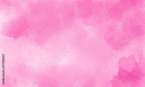 Pink watercolor background. Sugar cotton clouds abstract wallpaper