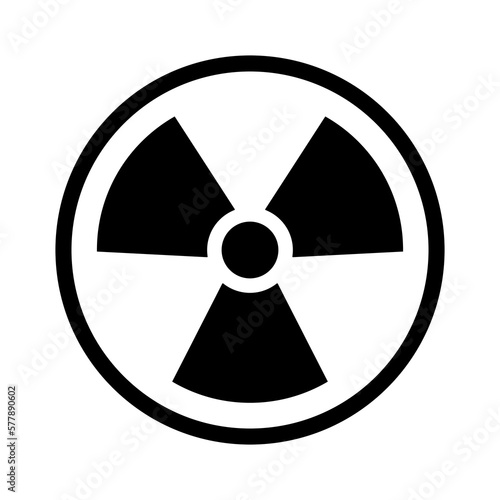 Radiation black icon. Black symbol isolated on white background.