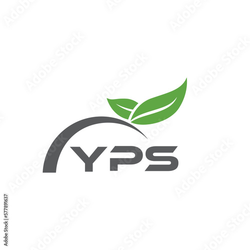 YPS letter nature logo design on white background. YPS creative initials letter leaf logo concept. YPS letter design. photo