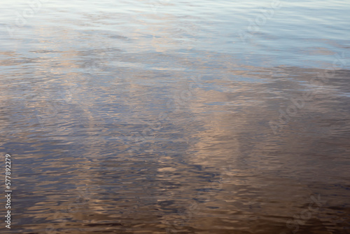 Calm lake surface with sky reflection