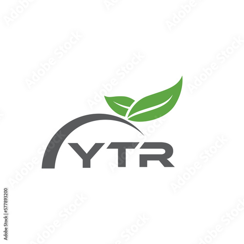 YTR letter nature logo design on white background. YTR creative initials letter leaf logo concept. YTR letter design.