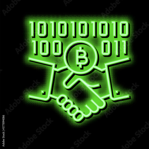 investing ico neon glow icon illustration