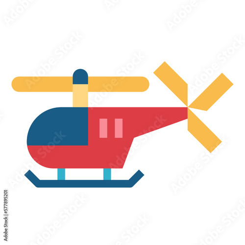 helicopter flat icon style
