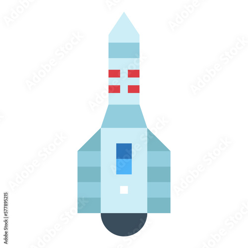 rocket flat icon style
