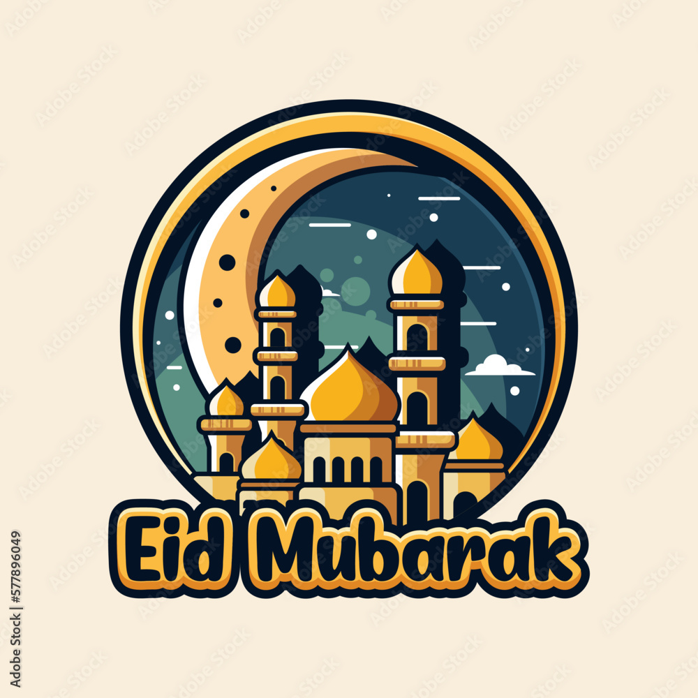 eid mubarak flat design illustration