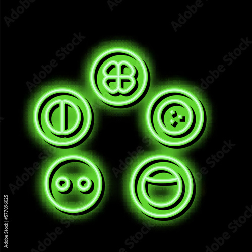cell development neon glow icon illustration