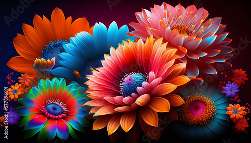 colorful flower arrangement  Generative AI