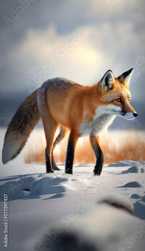 red fox vulpes, Generative AI