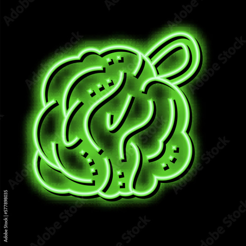 washcloth bath accessory neon glow icon illustration