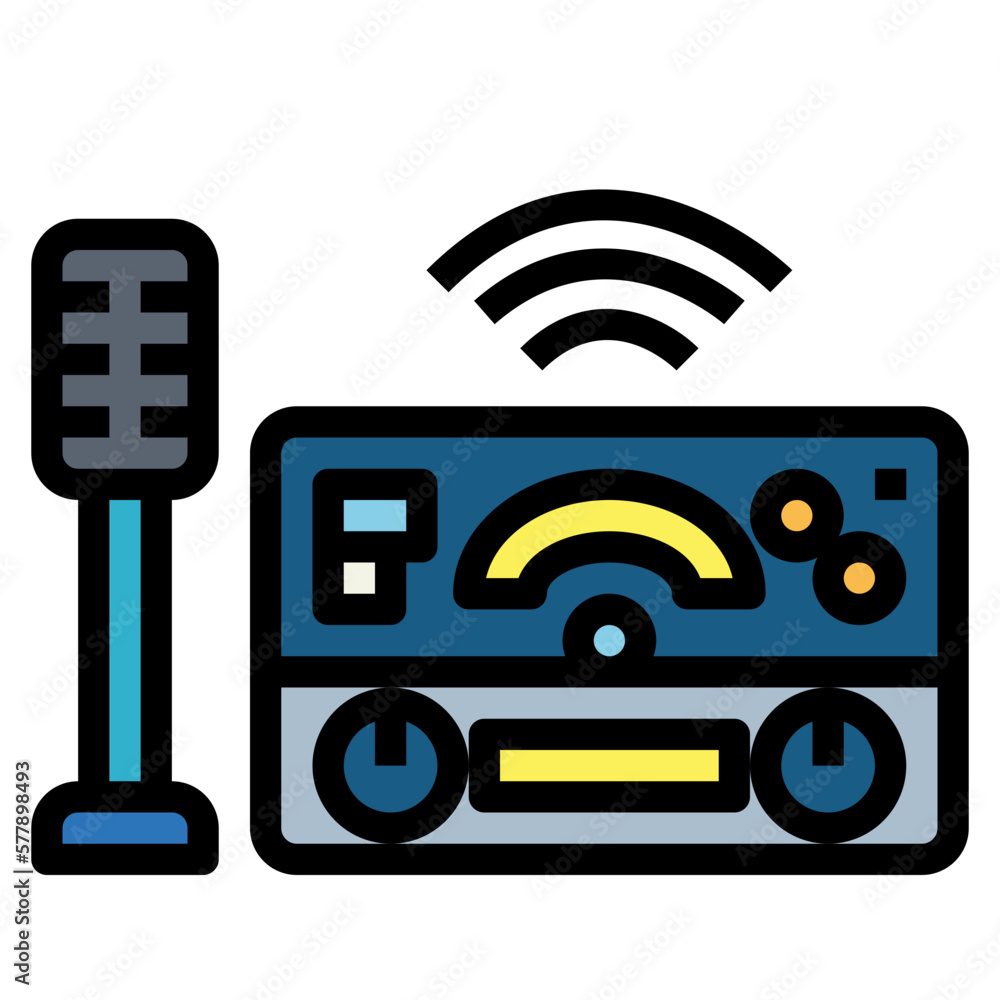 radio equipment filled outline icon style radio equipment filled outline icon style