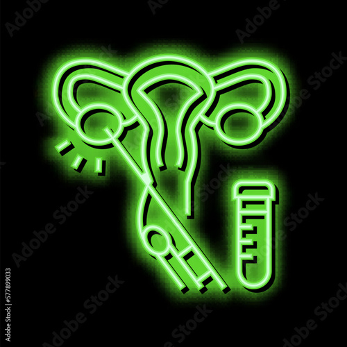 egg pick up neon glow icon illustration