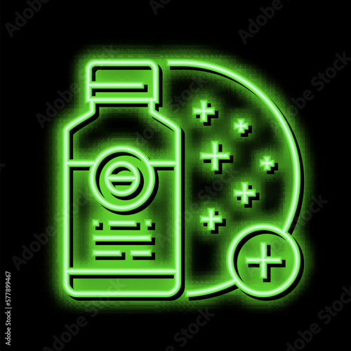 skin regeneration medicament neon glow icon illustration