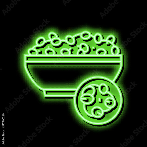 pearl barley groat neon glow icon illustration