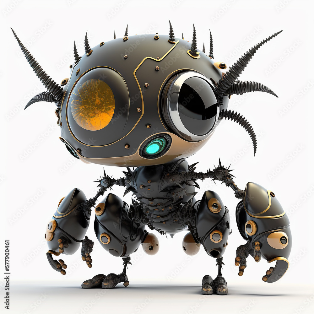 Black Ant Monster with Armor created with Generative AI Technology Black Ant Monster with Armor created with Generative AI Technology
