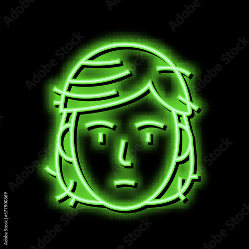 hair damage disease neon glow icon illustration