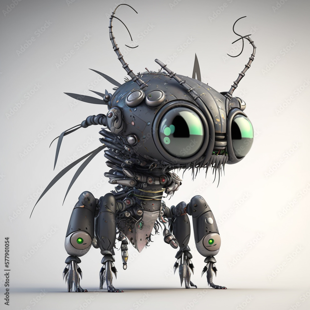 3d Cyberpunk Mosquito Monster created with Generative AI Technology 3d Cyberpunk Mosquito Monster created with Generative AI Technology