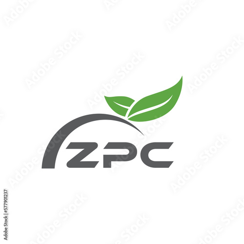 ZPC letter nature logo design on white background. ZPC creative initials letter leaf logo concept. ZPC letter design.