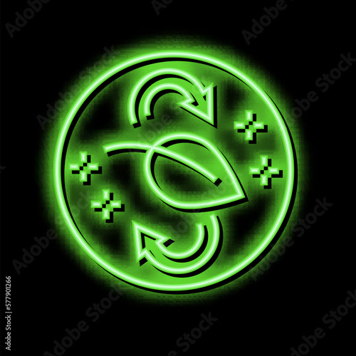ecology planet neon glow icon illustration
