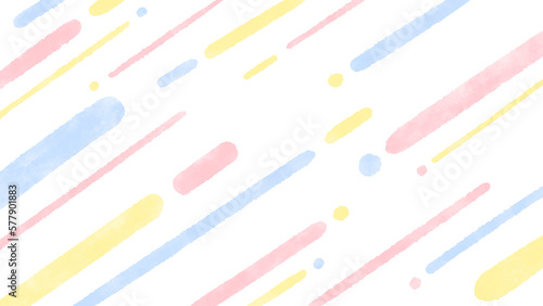 Leinwand Poster Pop pastel color geometric pattern background Cute hand drawn watercolor illustr