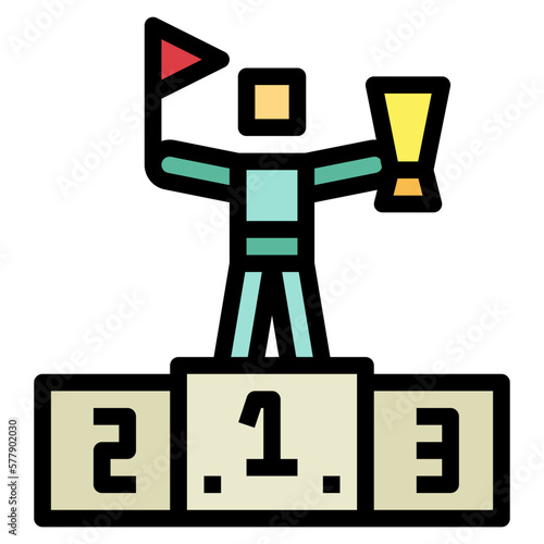 podium filled outline icon style