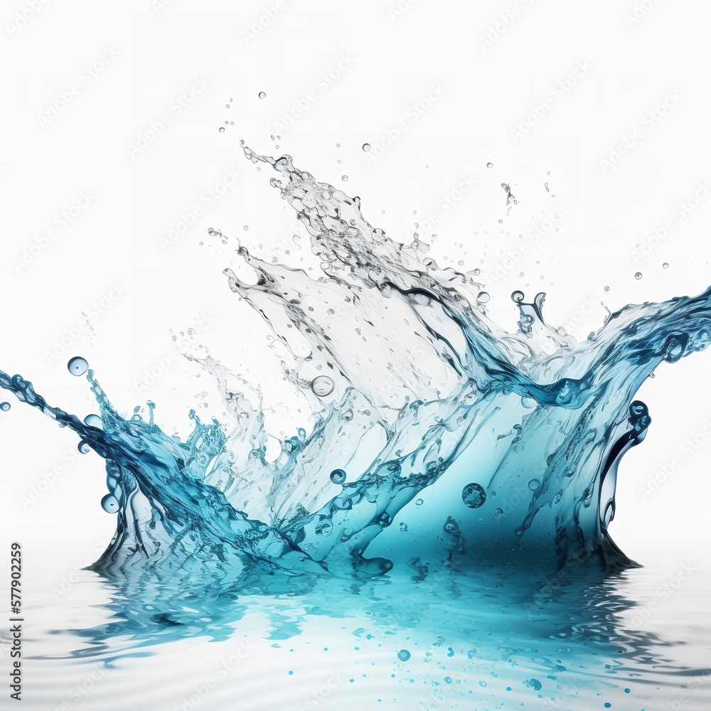 Obraz premium Water Splashing Against White Background