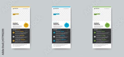 Modern creative corporate business dl flyer or rack card layout concept background flyer brochure cover template for grow up your business to the next level.
