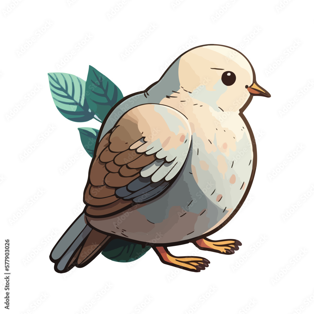 Fototapeta premium cute dove cartoon style