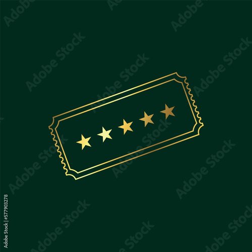Gold Color Ticket Icon Template
