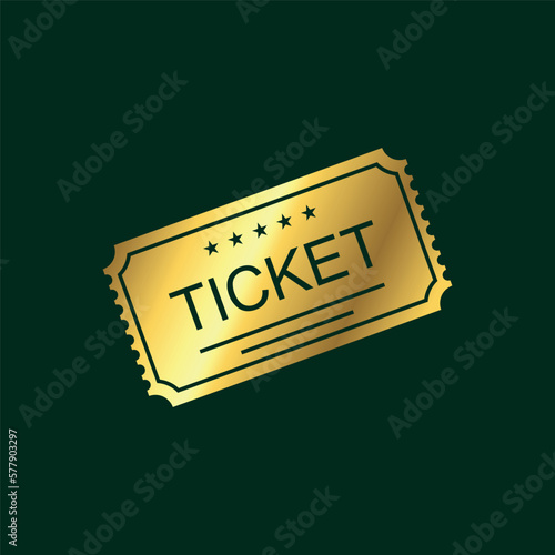 Gold Color Ticket Icon Template