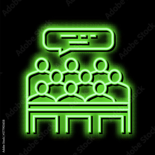trial jury neon glow icon illustration