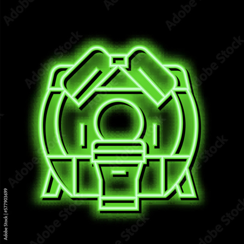 mri hospital radiology equipment neon glow icon illustration