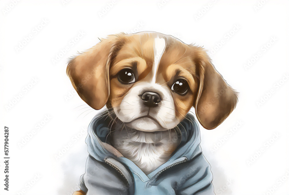 Cute, tiny and adorable Dog Portrait illustration
