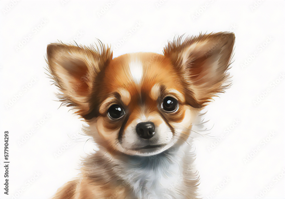 Cute, tiny and adorable Dog Portrait illustration