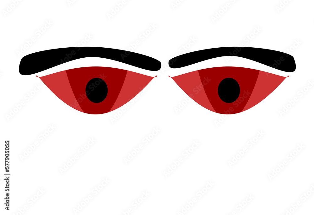 Digital illustration of red eye on white background Digital illustration of red eye on white background