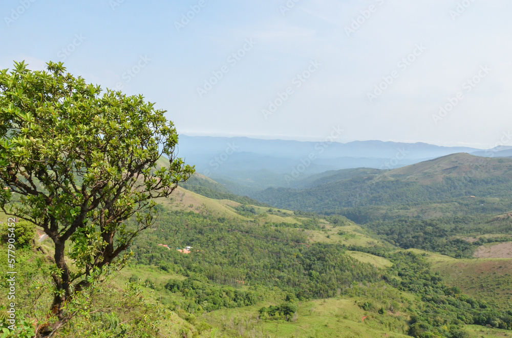 Naklejka premium Kuduremukh mountain range, India