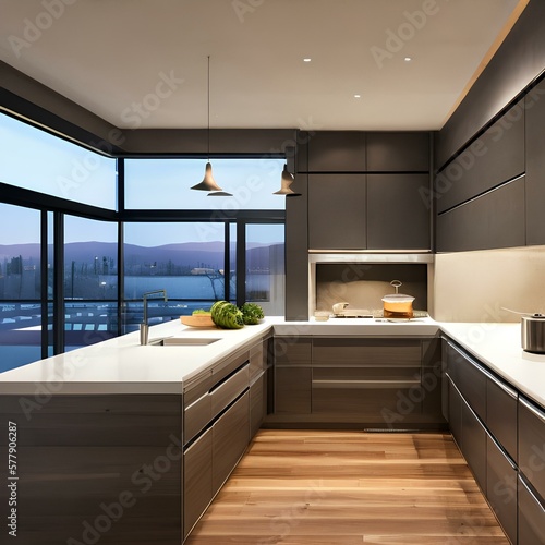 sleek and modern kitchen with stainless steel appliances1, Generative AI