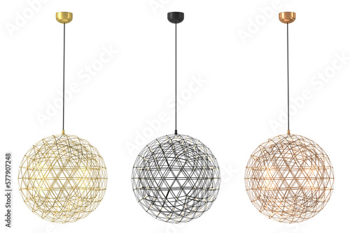 3d render Modern chandelier. isolated on background. 