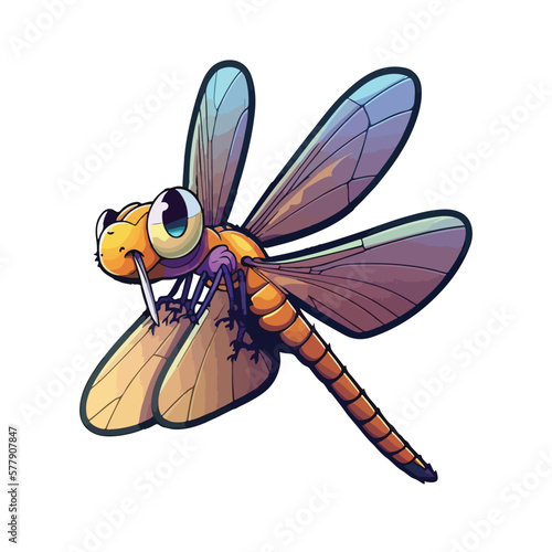 cute dragonfly cartoon style