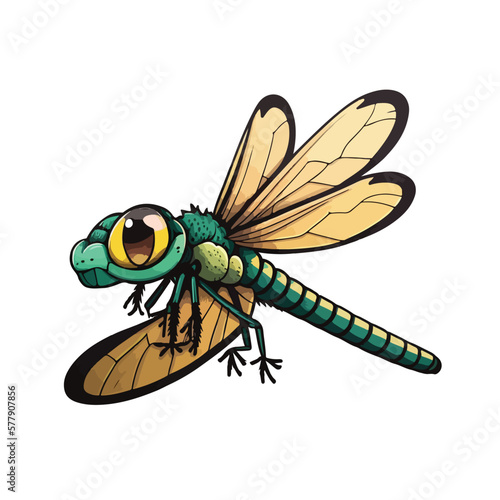 cute dragonfly cartoon style