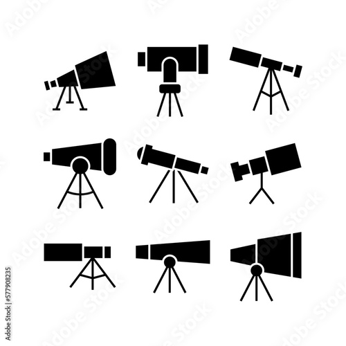 telescope icon or logo isolated sign symbol vector illustration - high quality black style vector icons
