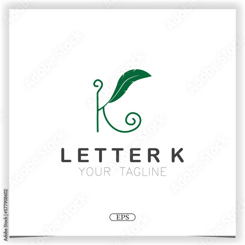 letter k feather logo premium elegant template vector eps 10