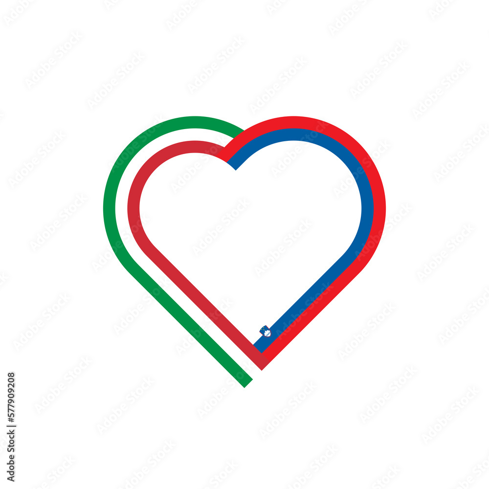 unity concept. heart ribbon icon of italy and slovenia flags. transparent png background unity concept. heart ribbon icon of italy and slovenia flags. transparent png background