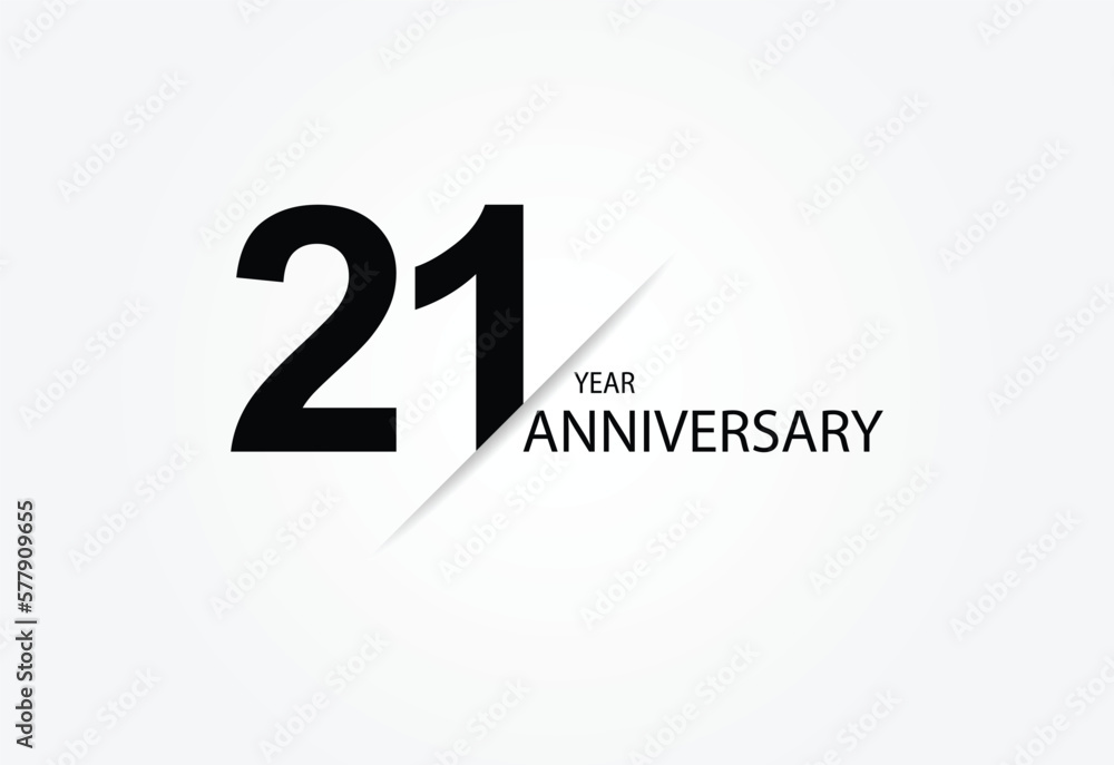 21 years anniversary logo template isolated on white, black and white background. 21th anniversary logo. 21 years anniversary logo template isolated on white, black and white background. 21th anniversary logo.