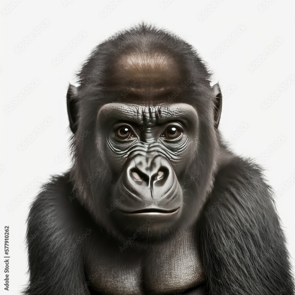 portrait of an adorable gorilla generative AI