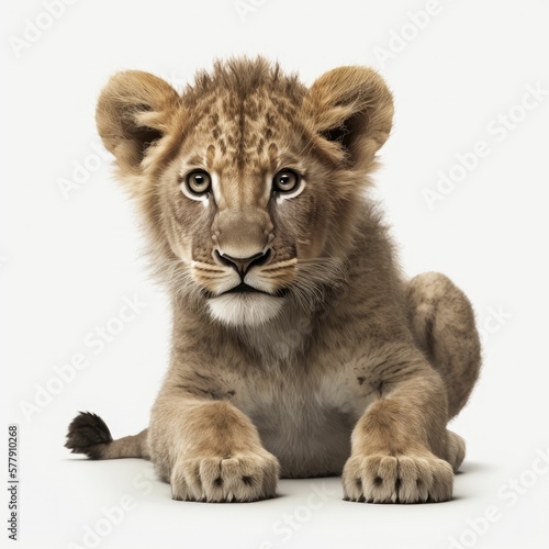 portrait of an adorable lion generative AI